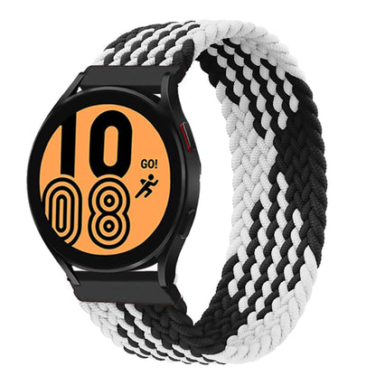 Braided Solo Loop Watch Band For Samsung - Black White