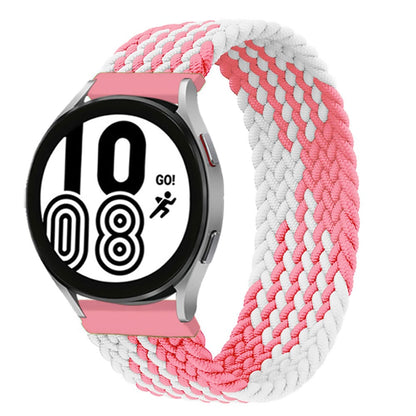 Braided Solo Loop Watch Band For Samsung - White Pink