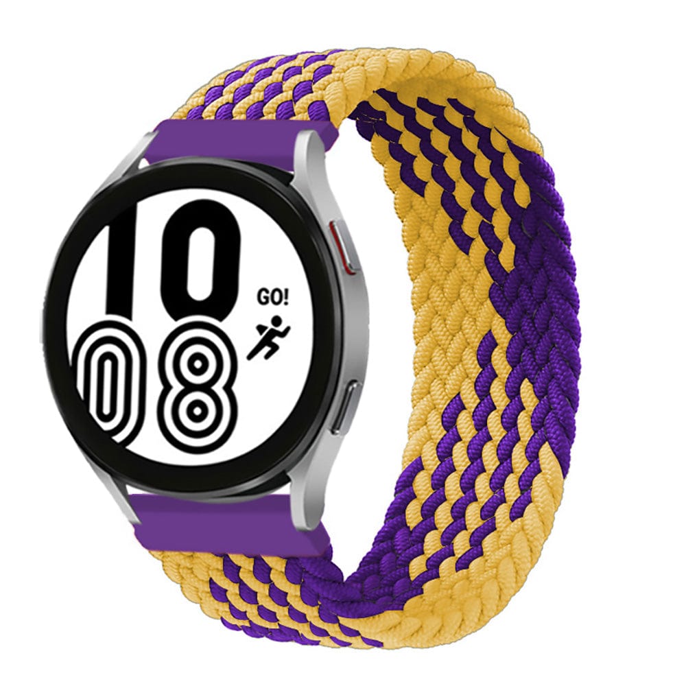 Braided Solo Loop Watch Band For Samsung - Purple Yellow