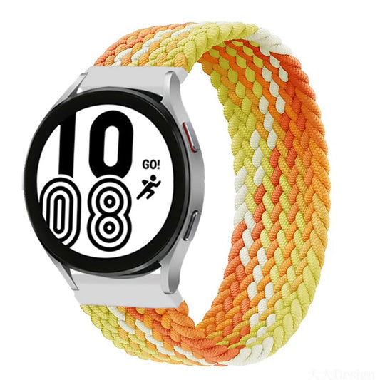 Braided Solo Loop Watch Band For Samsung - Yellow Orange