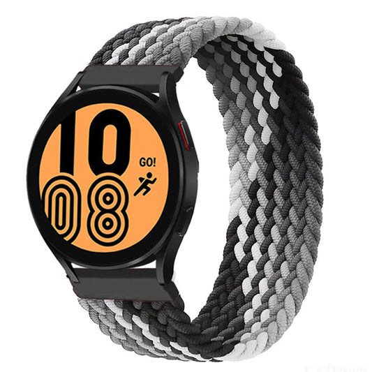 Braided Solo Loop Watch Band For Samsung - Black Gray
