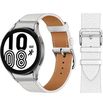 Leather Watch Band For Samsung - White