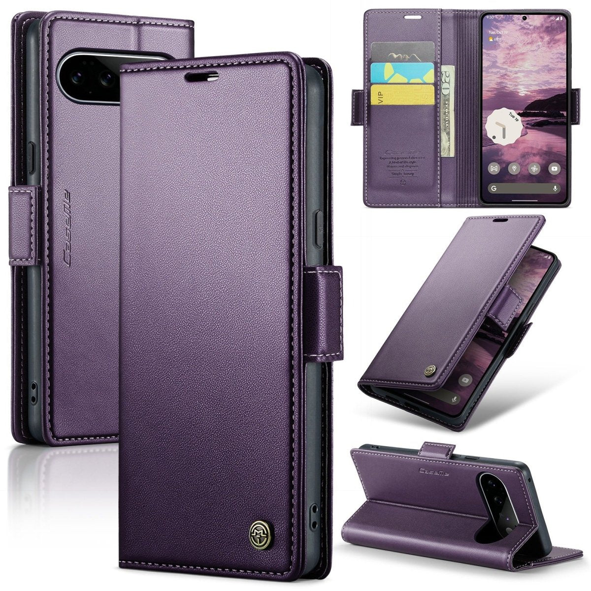 RFID Leather Card Holder Case For Google Pixel