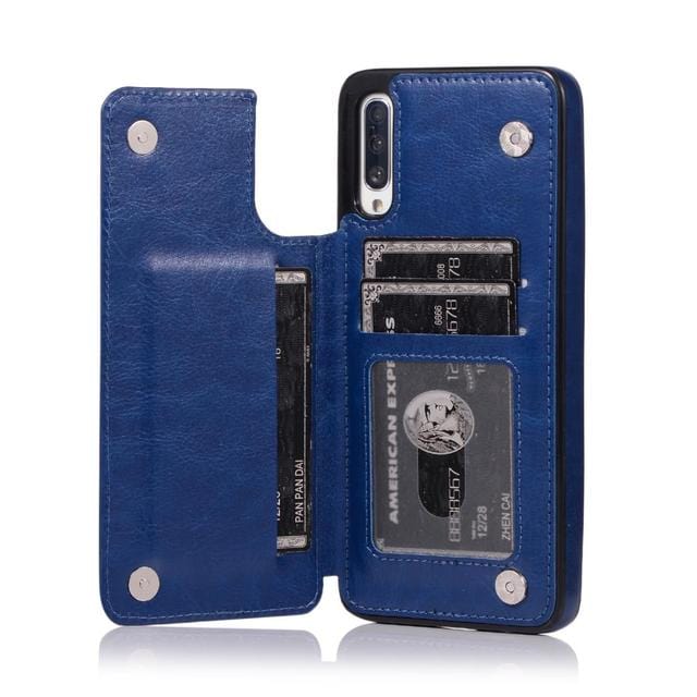 Leather Wallet Case For Samsung Galaxy A Series - Blue