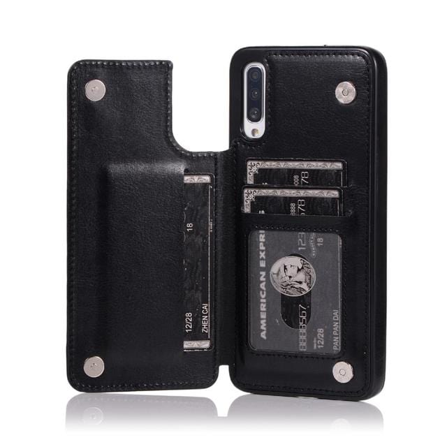 Leather Wallet Case For Samsung Galaxy A Series - Black