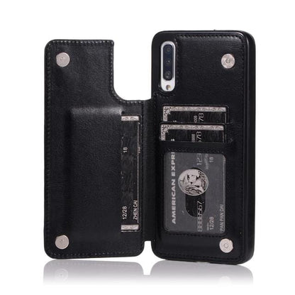 Leather Wallet Case For Samsung Galaxy A Series - Black