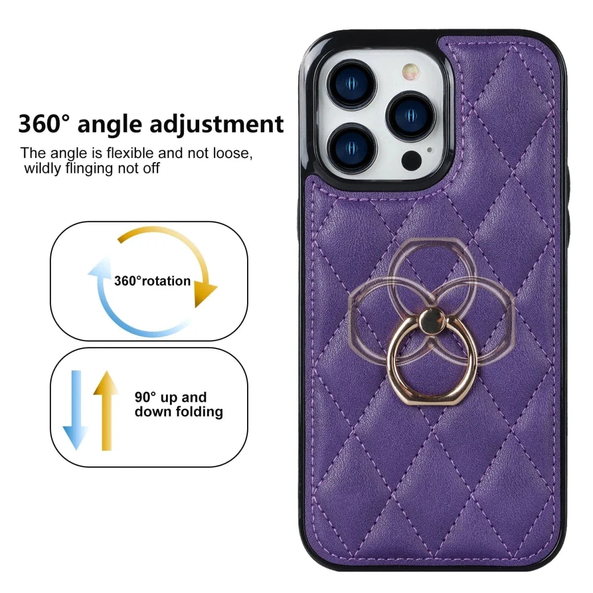 Classic Leather Case With Ring Grip For Samsung