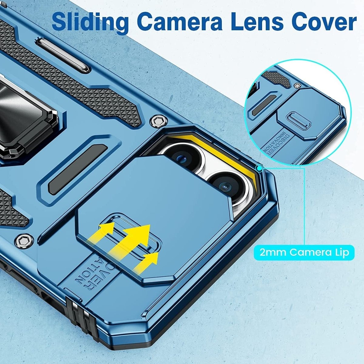 Magnetic Phone Case With Kickstand & Camera Cover