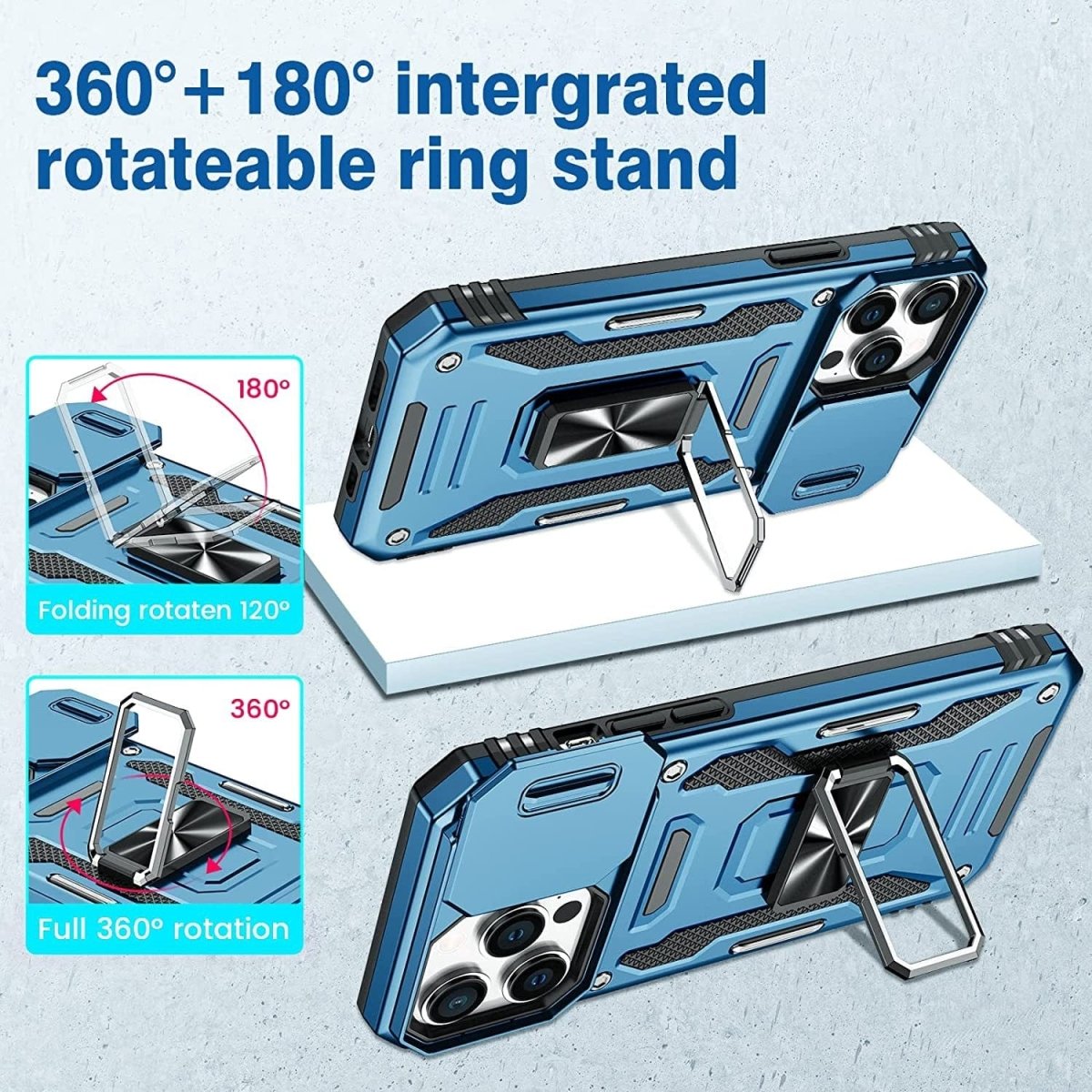 Magnetic Phone Case With Kickstand & Camera Cover