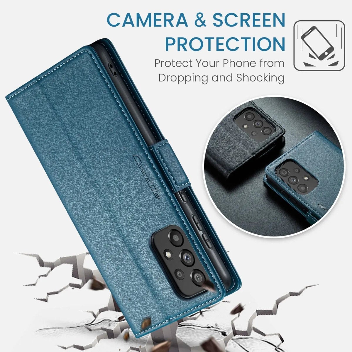 RFID Leather Card Holder Case For Samsung A Series