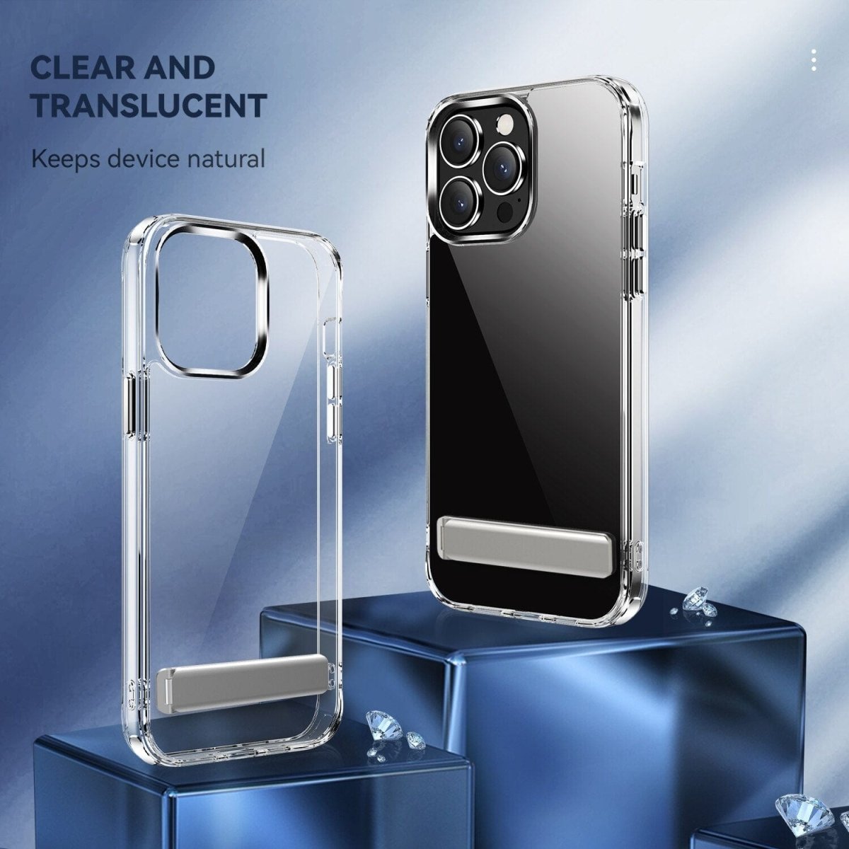 Clear Shockproof Phone Case With Kickstand