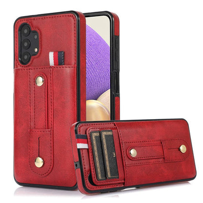 Leather Card Holder Case For Samsung Galaxy A - Red