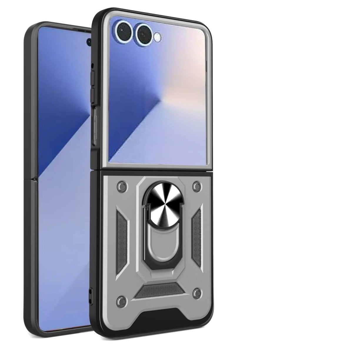 Magnetic Shockproof Case For Samsung Z FLIP - Silver