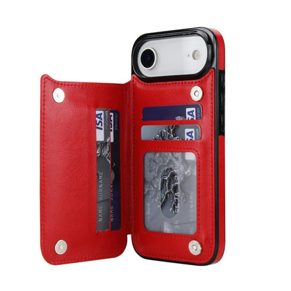Flip Leather Phone Wallet Case - Red