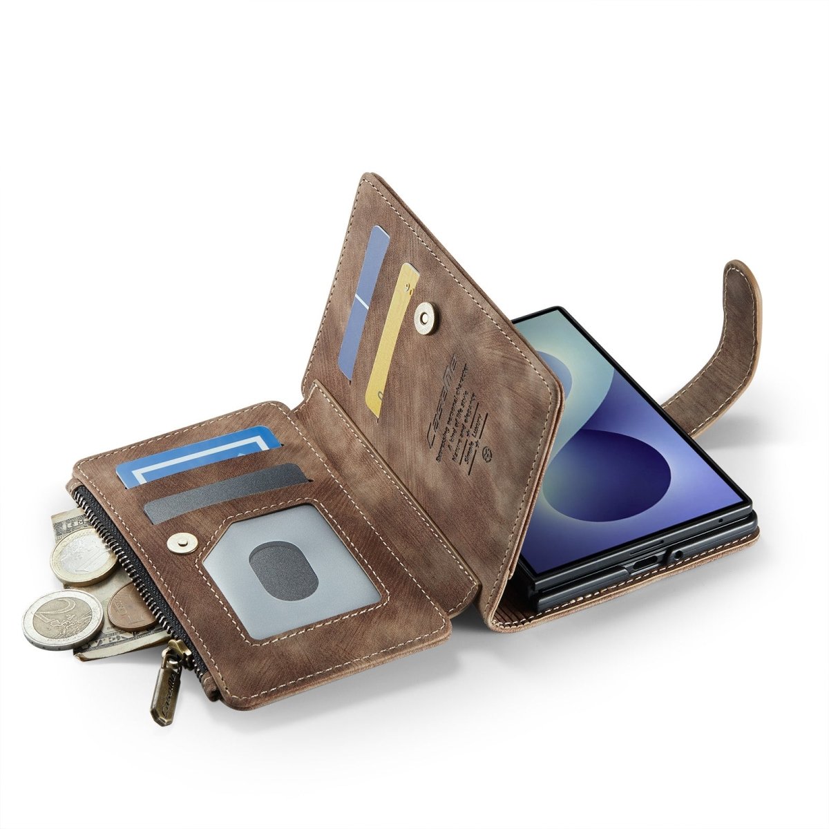 Zipper Leather Wallet Case For Samsung Z Fold