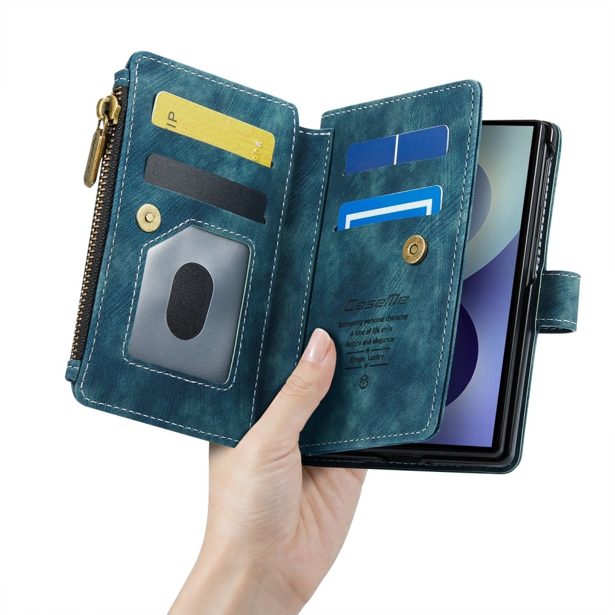 Zipper Leather Wallet Case For Samsung Z Fold
