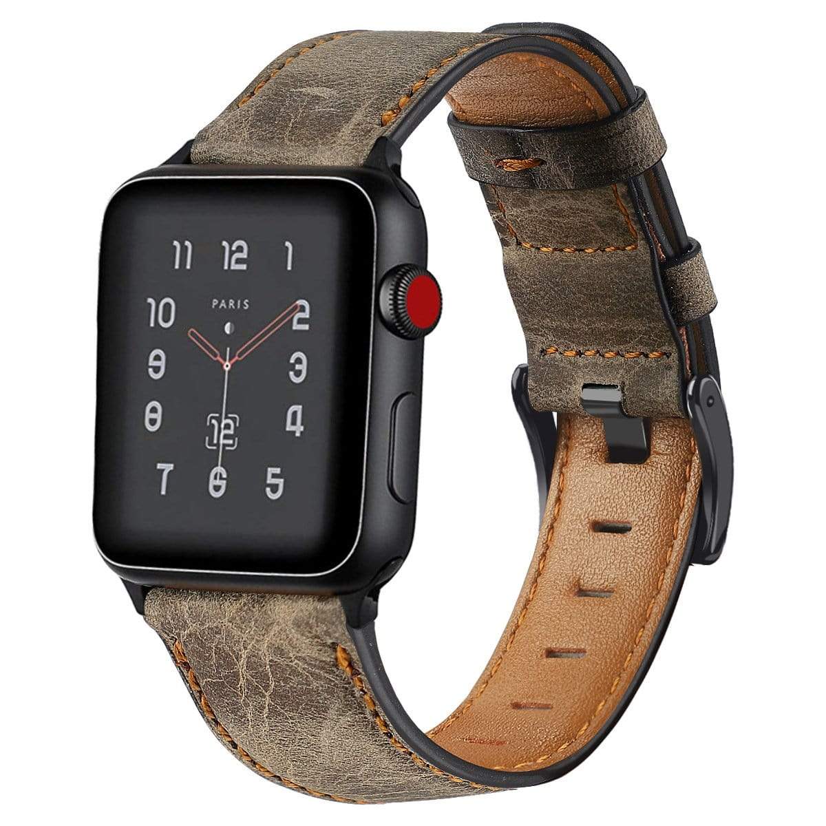 Cowhide Leather Watch Band - Coffee Brown
