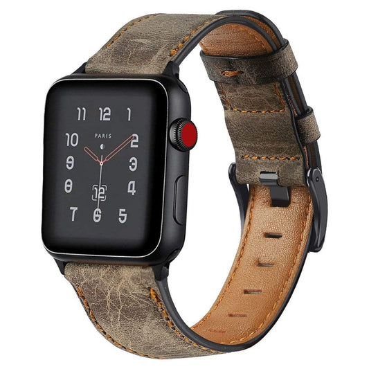 Cowhide Leather Watch Band - Coffee Brown