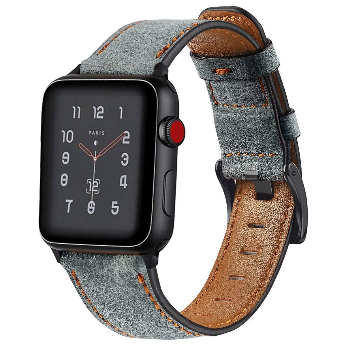 Cowhide Leather Watch Band - Gray