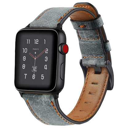 Cowhide Leather Watch Band - Gray