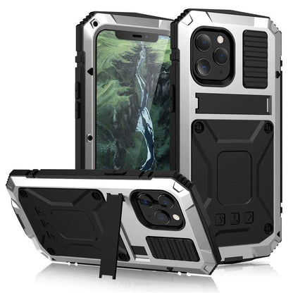 Rugged Heavy Duty Phone Case with Kickstand - Silver