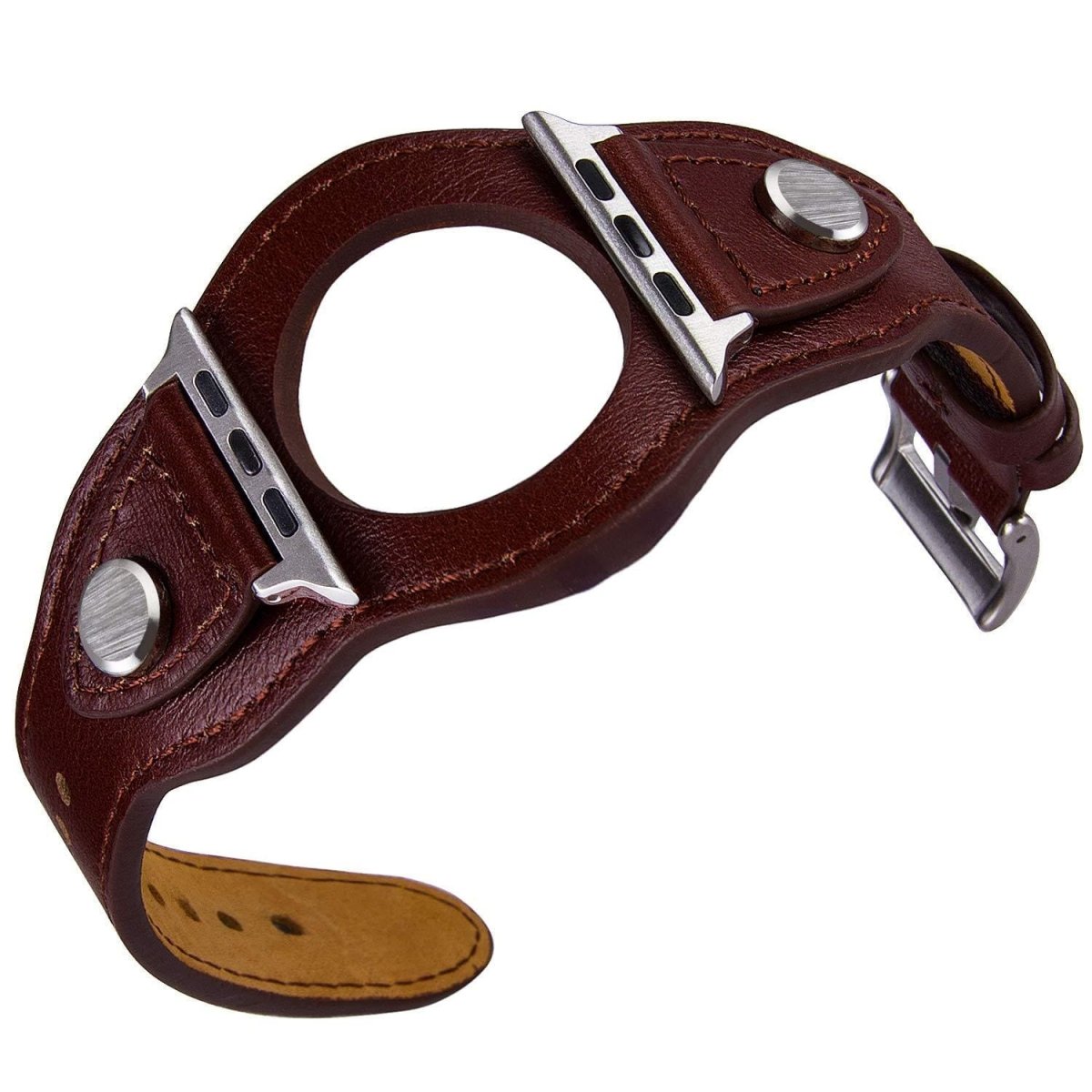 Leather Cuff Watch Band - Red