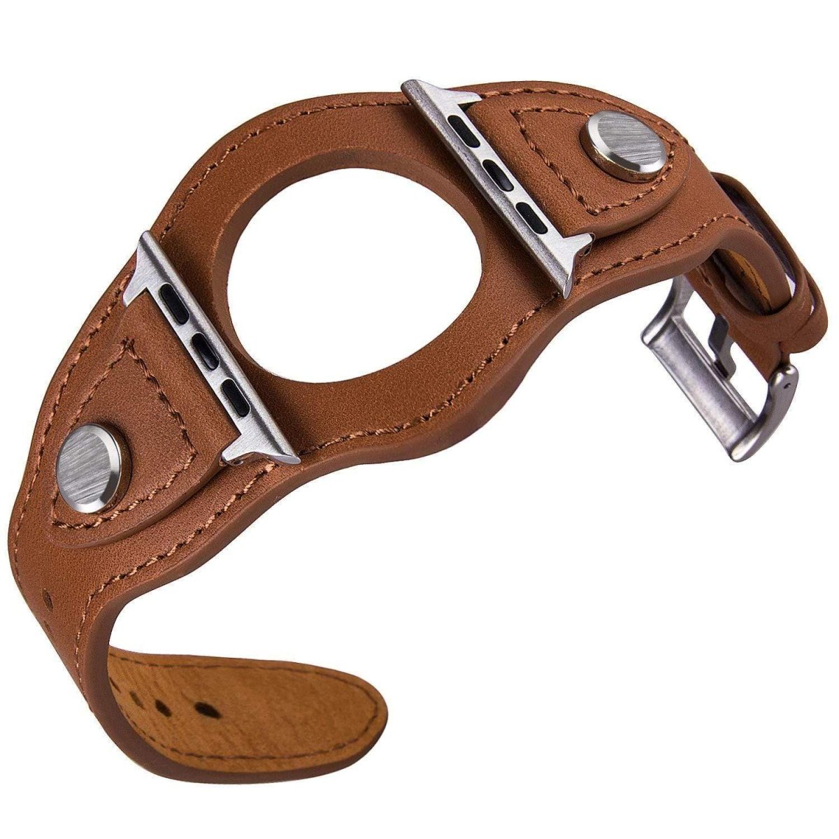 Leather Cuff Watch Band - Brown