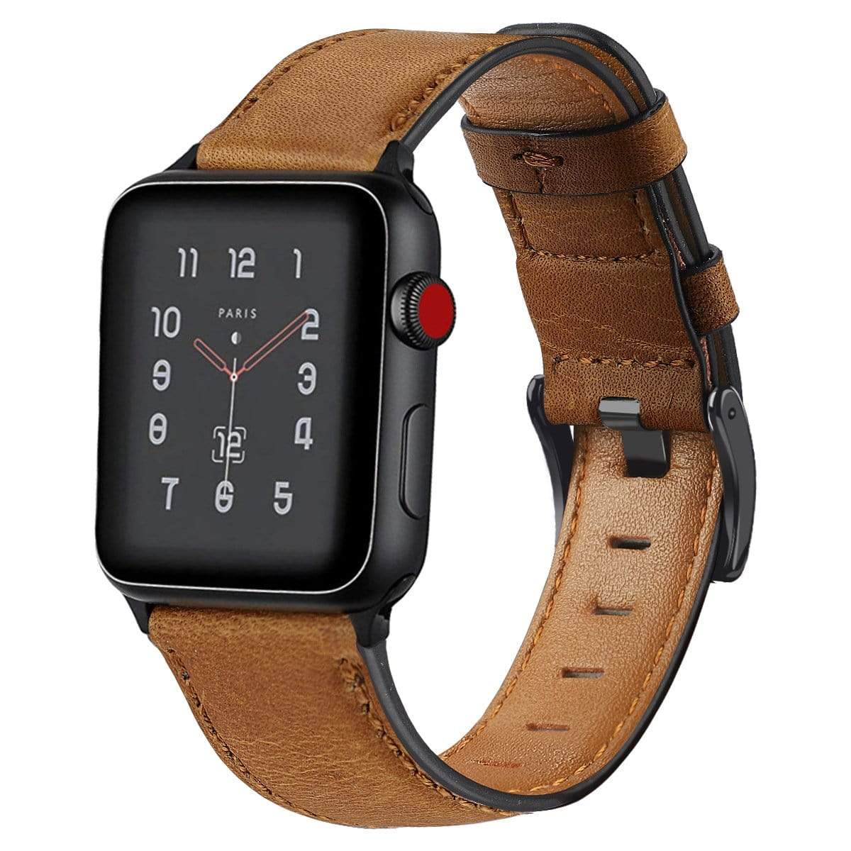 Cowhide Leather Watch Band - Brown