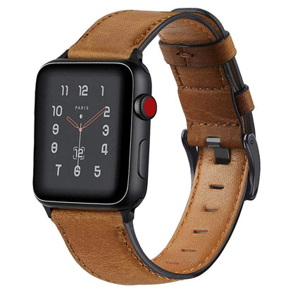 Cowhide Leather Watch Band - Brown