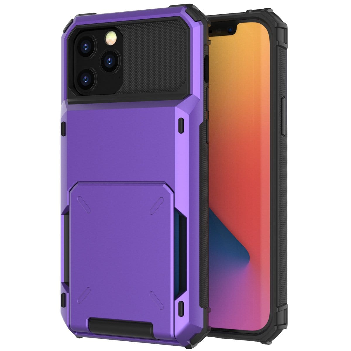 Shockproof Wallet Phone Case - Purple