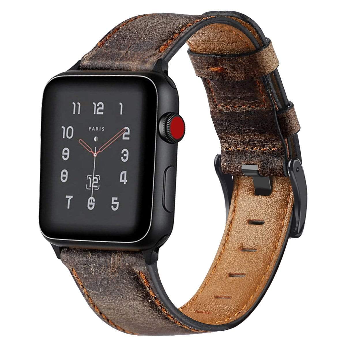 Cowhide Leather Watch Band - Retro Brown
