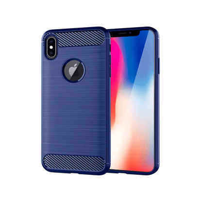 Slim Brushed Carbon Fiber Phone Case - Blue