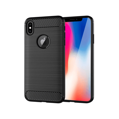 Slim Brushed Carbon Fiber Phone Case - Black