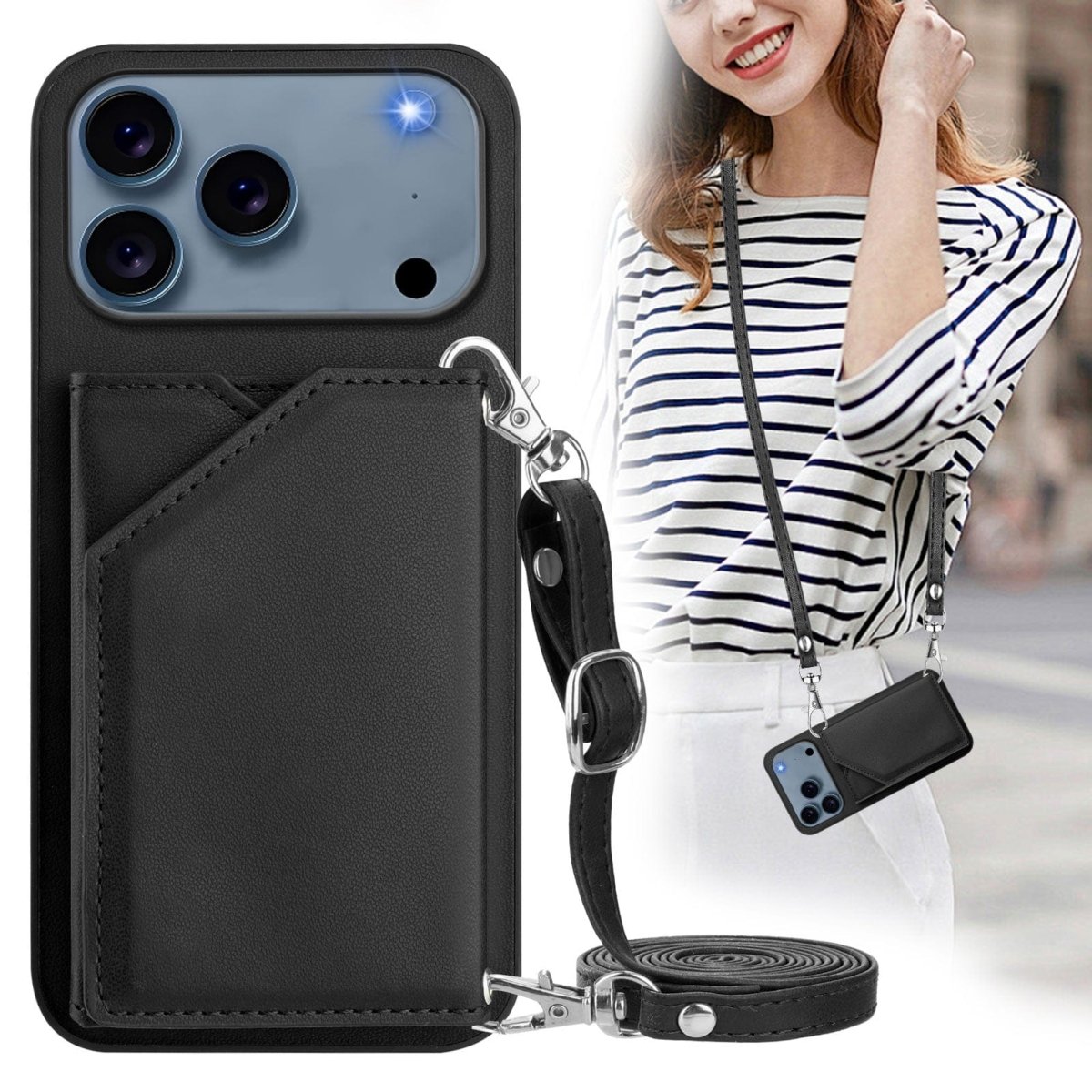 Crossbody Leather Wallet Phone Case