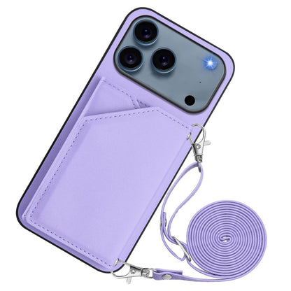 Crossbody Leather Wallet Phone Case - Purple