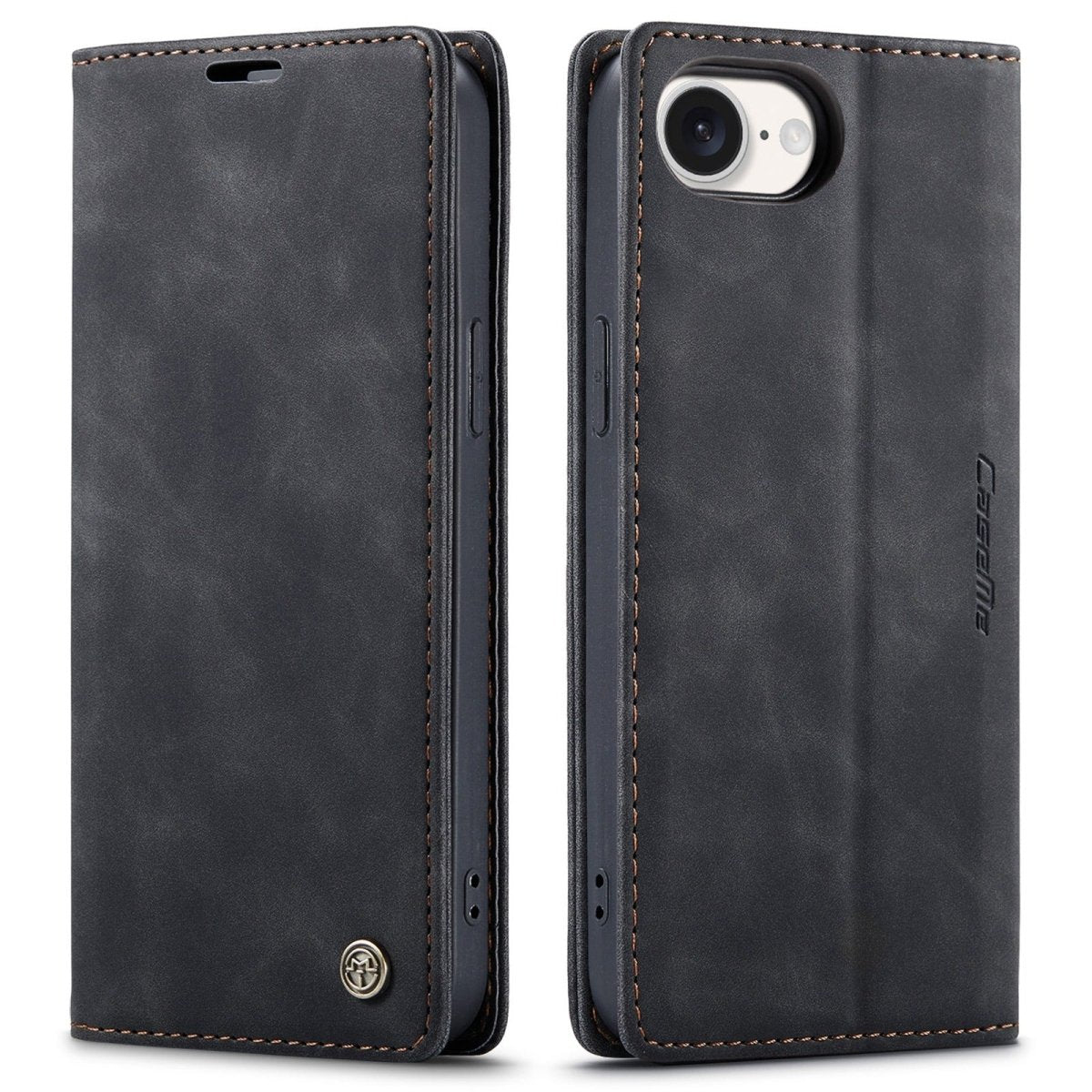 Leather Phone Wallet Case - Black