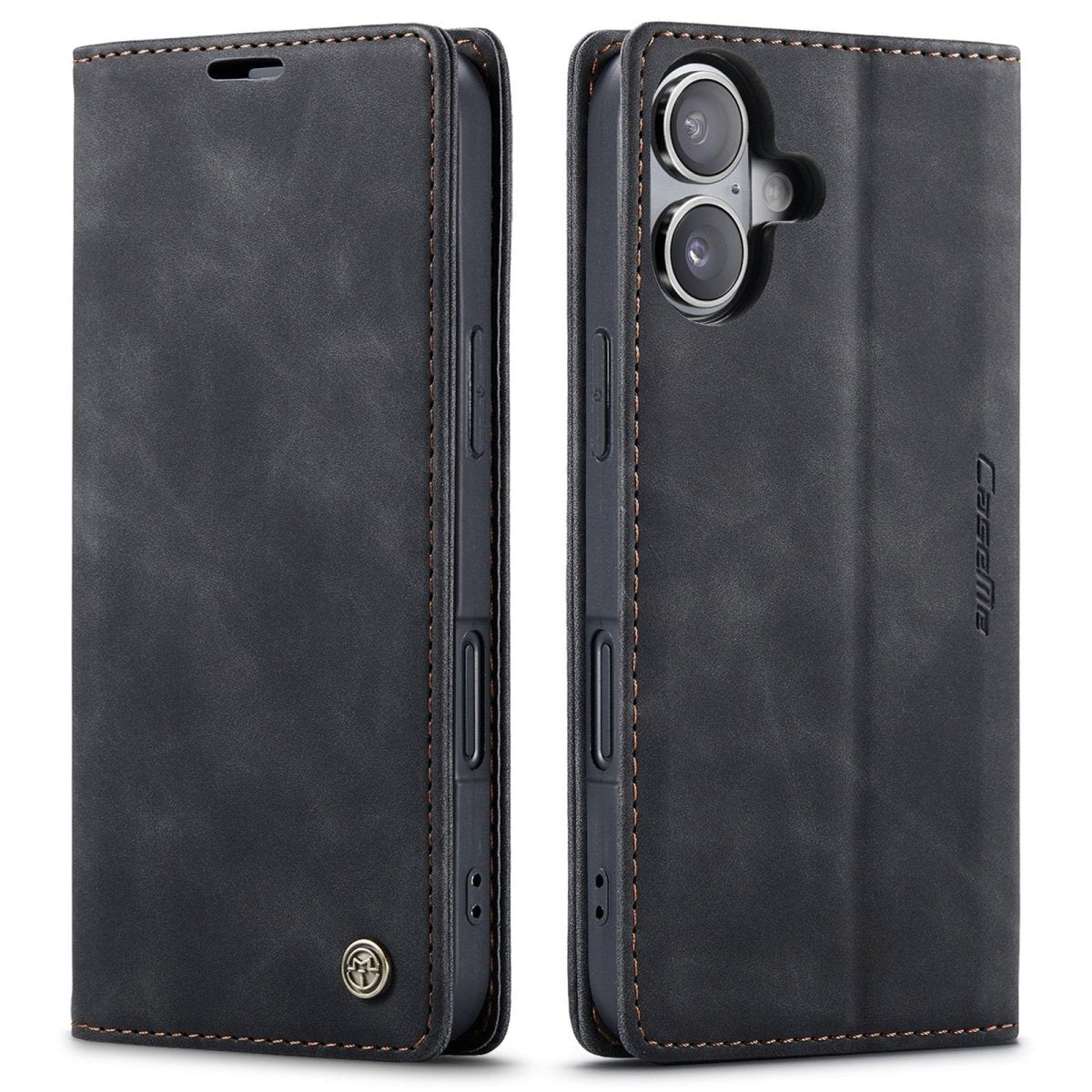 Leather Phone Wallet Case - Black