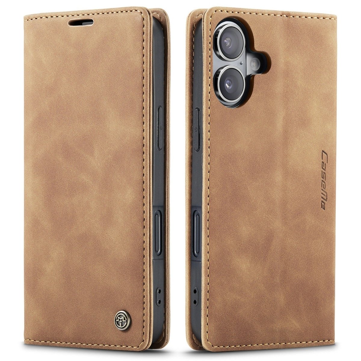 Leather Phone Wallet Case - Brown