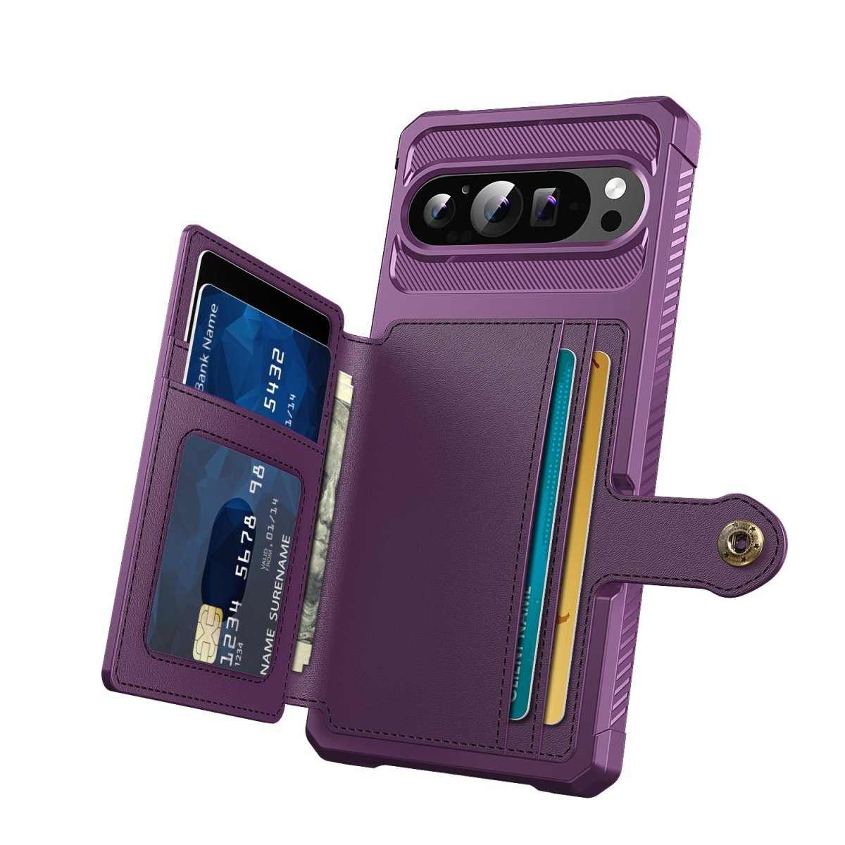 Magnetic Leather Wallet Case For Google Pixel