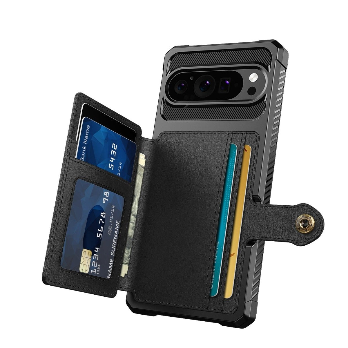 Magnetic Leather Wallet Case For Google Pixel