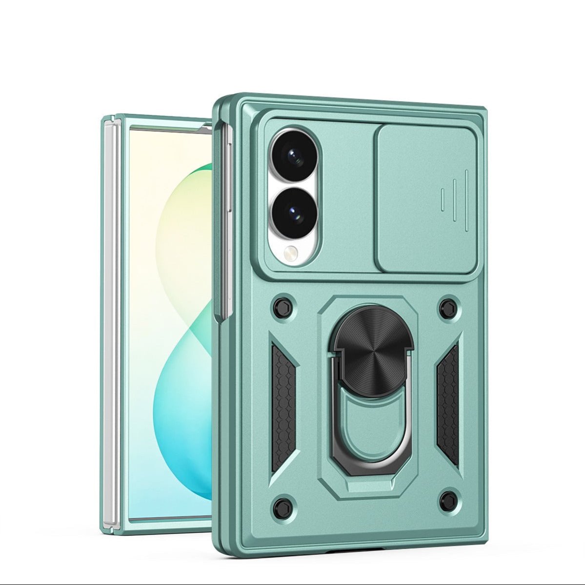 Magnetic Shockproof Case With Camera Cover For Samsung Z Fold - Green