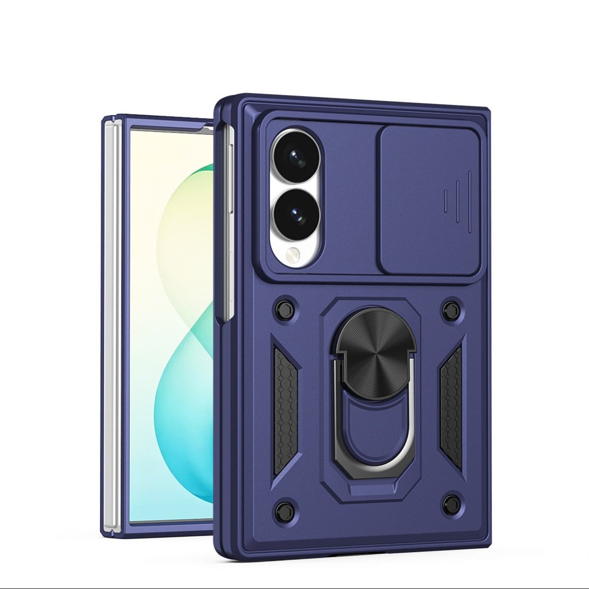 Magnetic Shockproof Case With Camera Cover For Samsung Z Fold - Blue