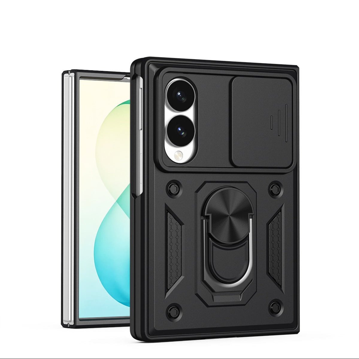 Magnetic Shockproof Case With Camera Cover For Samsung Z Fold - Black