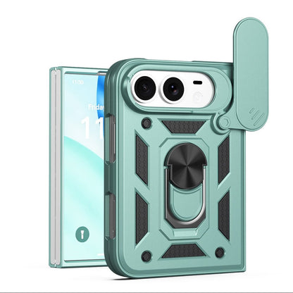 Magnetic Shockproof Phone Case With Camera Cover - Midnight Green
