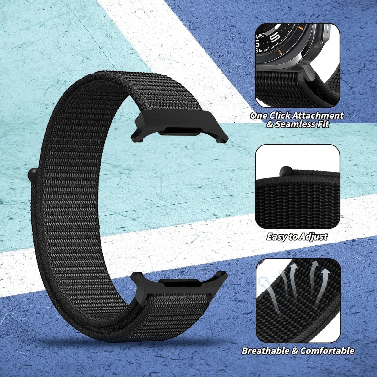 Nylon Sports Watch Band For Samsung Watch 7 Ultra