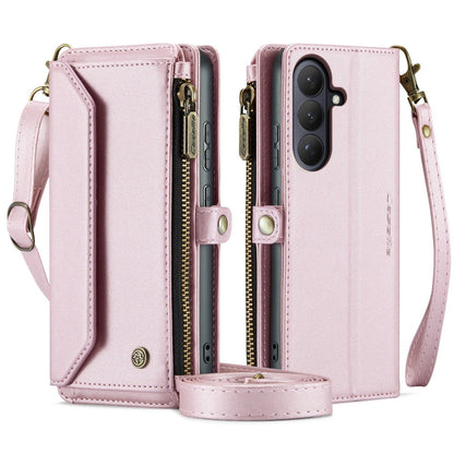 RFID Crossbody Leather Wallet Case For Samsung Galaxy - Pink