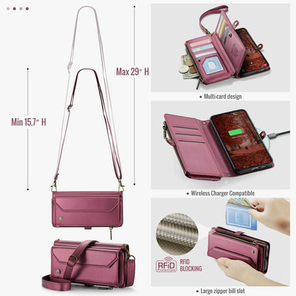 RFID Crossbody Leather Wallet Case For Samsung Galaxy