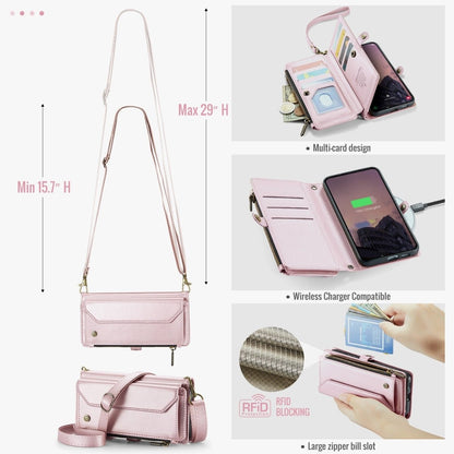 RFID Crossbody Leather Wallet Case For Samsung Galaxy