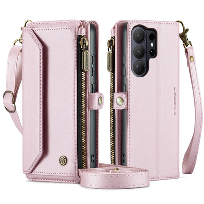RFID Crossbody Leather Wallet Case For Samsung Galaxy - Pink
