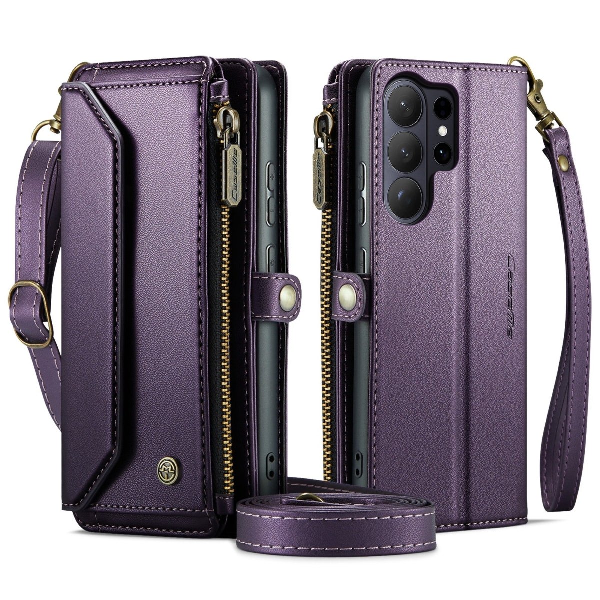 RFID Crossbody Leather Wallet Case For Samsung Galaxy